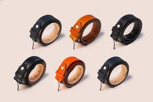 Les six ceintures en cuir et boucle céramique Rozan Paris
